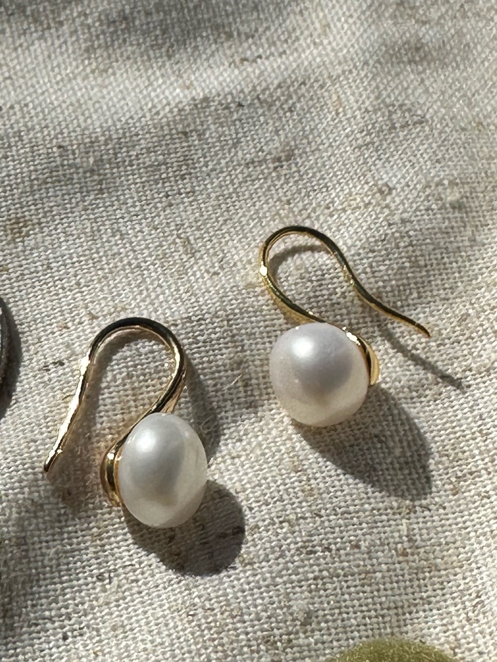 14k Gold Played Freshwater Pearl Drop Earrings - Elegant Women’s Jewelry